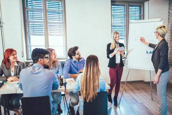 group meeting at the board room